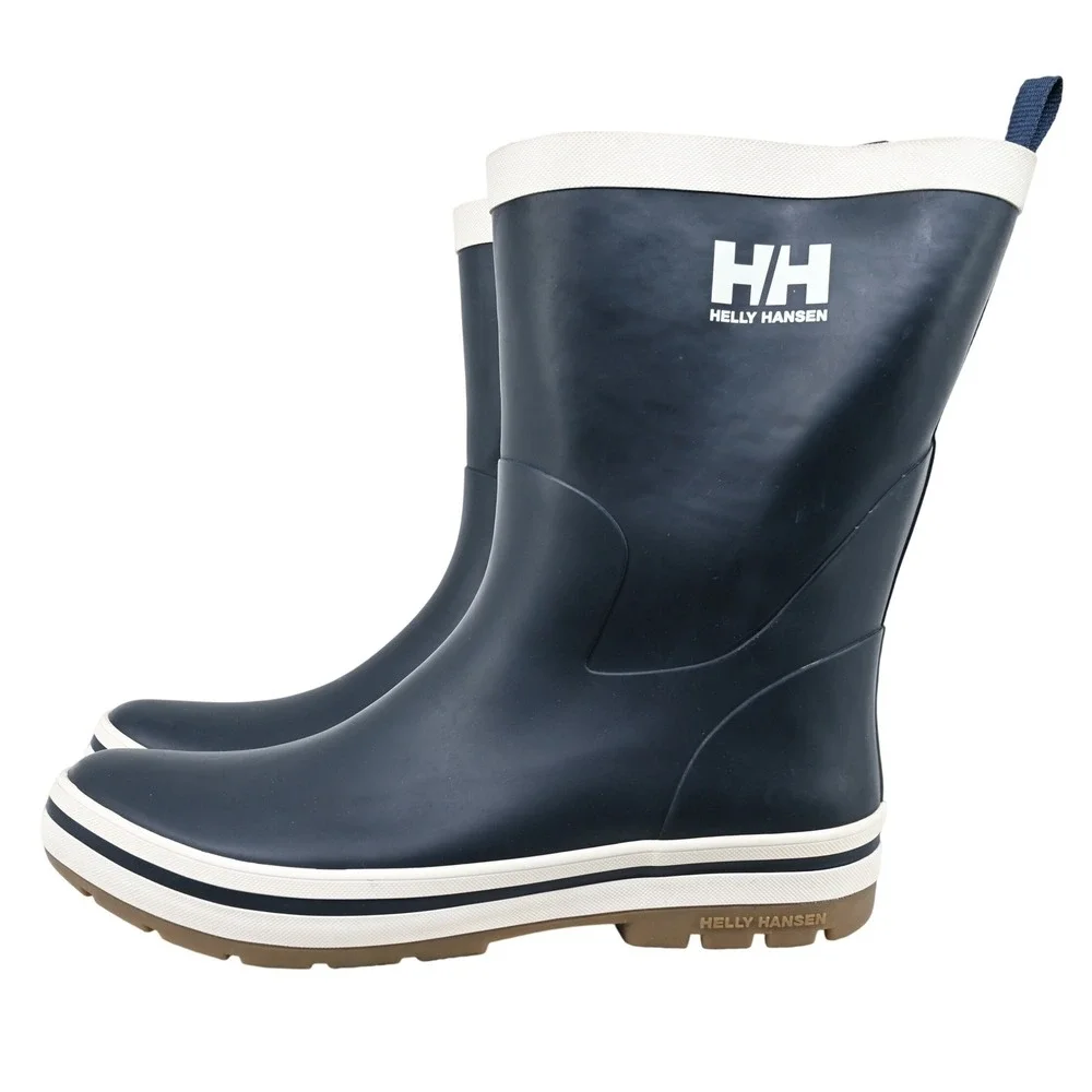 Helly Hansen Midsund 2 Men Rain Boots Size 12.5 US Navy White Waterproof Deck
